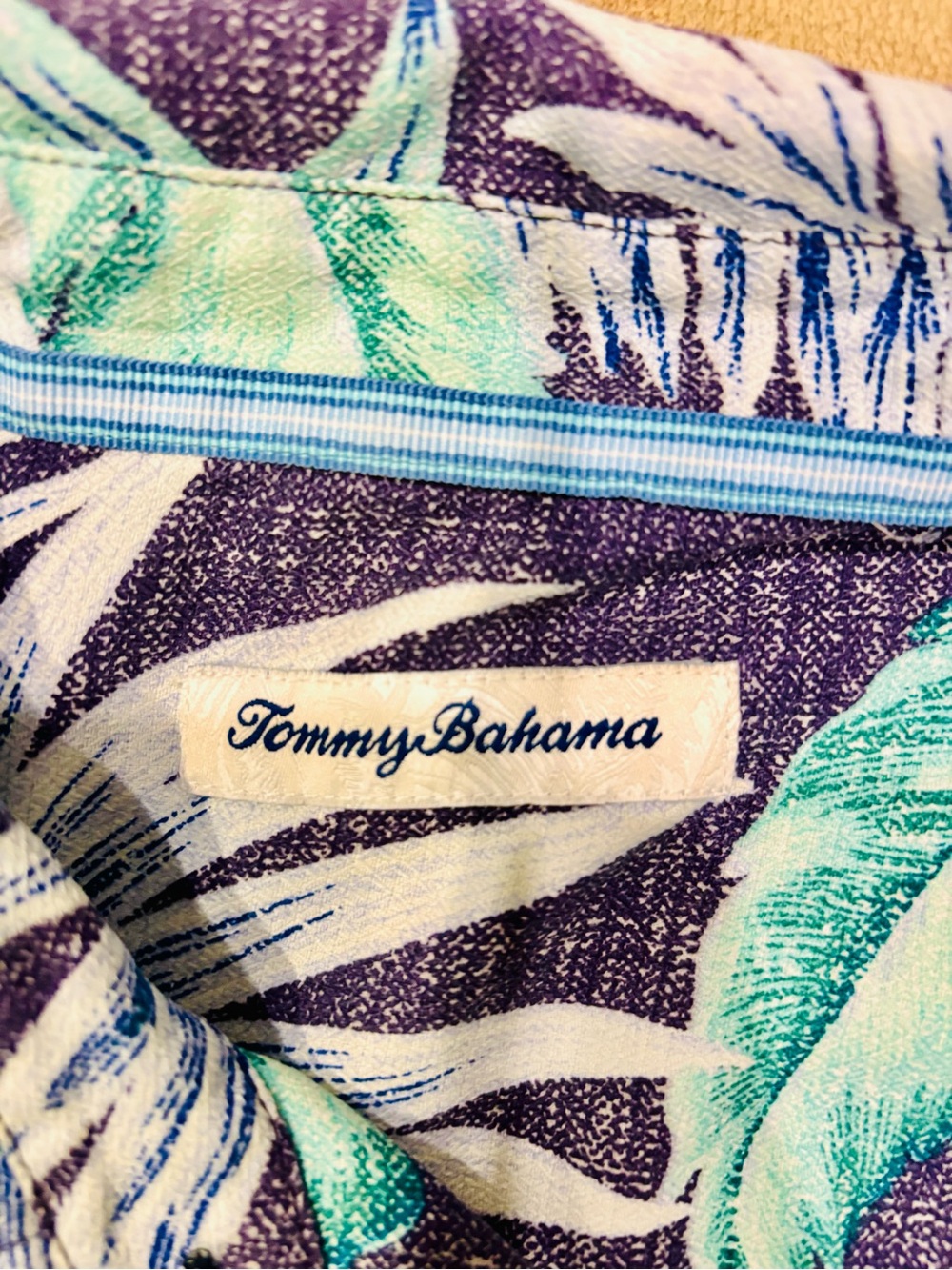 Tommy Bahama Purple & Teal Tropical Print Men’s Shirt